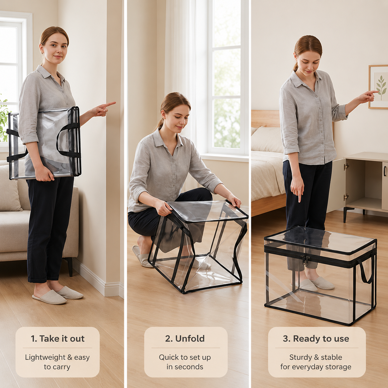 🔥Last Day 60% OFF Large-Capacity Foldable Transparent Storage Box for Books & Clothes thumbnail 5