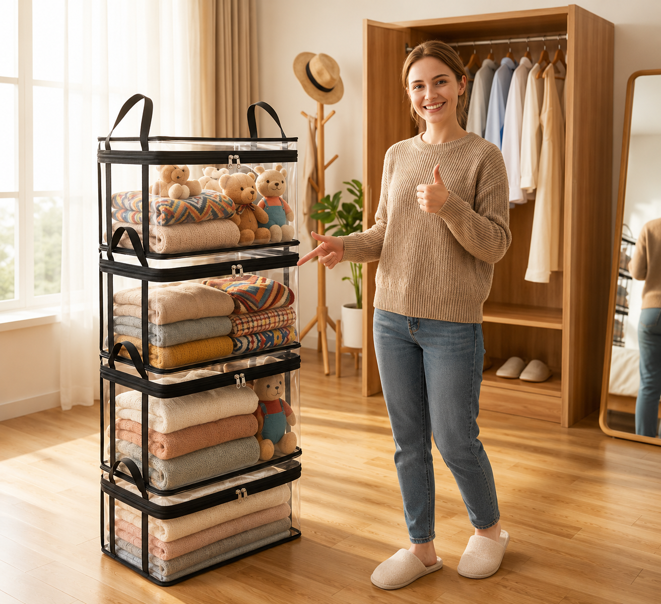 🔥Last Day 60% OFF Large-Capacity Foldable Transparent Storage Box for Books & Clothes thumbnail 2