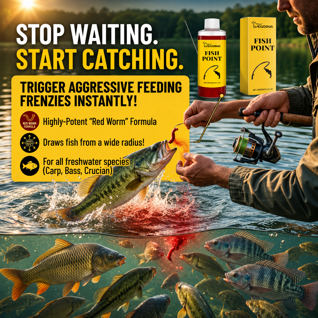 🔥Summer Sale Upto 60% Concentrated Fish Attractant Liquid – 🐟Fast-Acting Red Worm Formula - Image 1