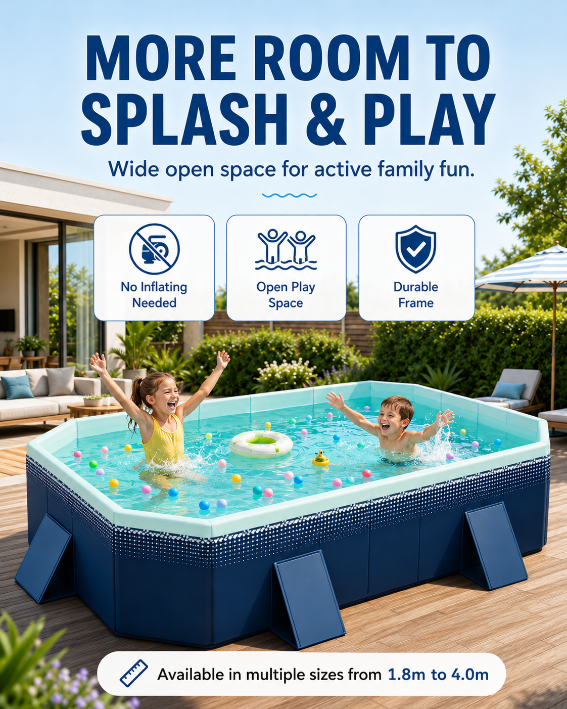 🔥🔥Hot Deal Summer SALE OFF UP TO 60%🔥🔥 Home swimming pool, automatic swimming pool without pump. thumbnail 2