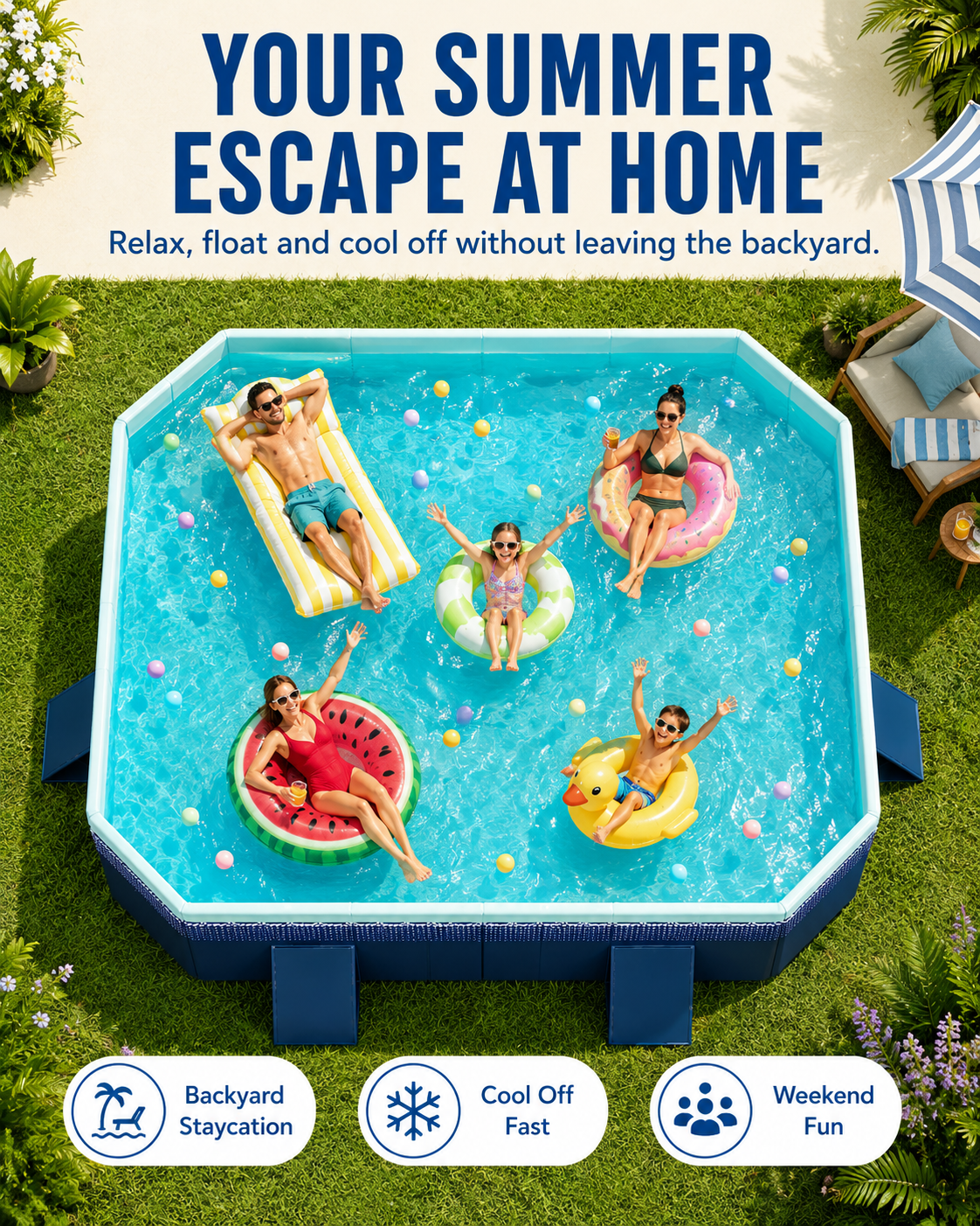 🔥🔥Hot Deal Summer SALE OFF UP TO 60%🔥🔥 Home swimming pool, automatic swimming pool without pump. thumbnail 3