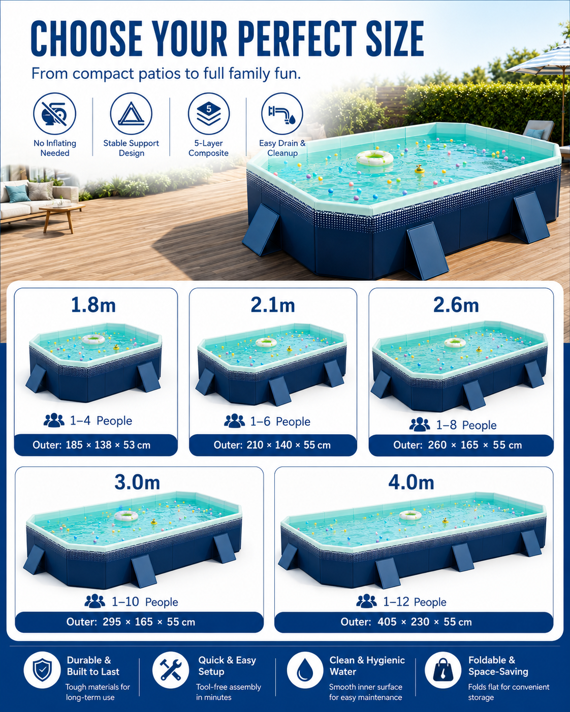 🔥🔥Hot Deal Summer SALE OFF UP TO 60%🔥🔥 Home swimming pool, automatic swimming pool without pump. thumbnail 7