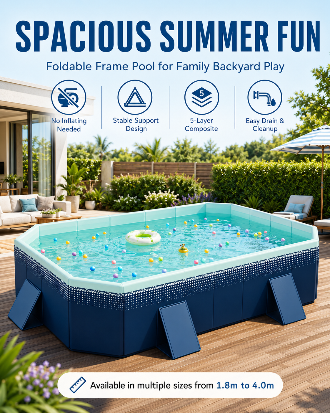 🔥🔥Hot Deal Summer SALE OFF UP TO 60%🔥🔥 Home swimming pool, automatic swimming pool without pump. - Image 1