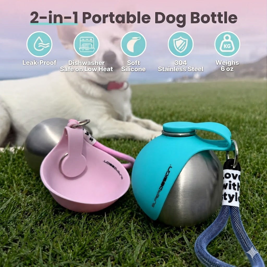 2-in-1 Portable Dog & Cat Water Bottle thumbnail 3