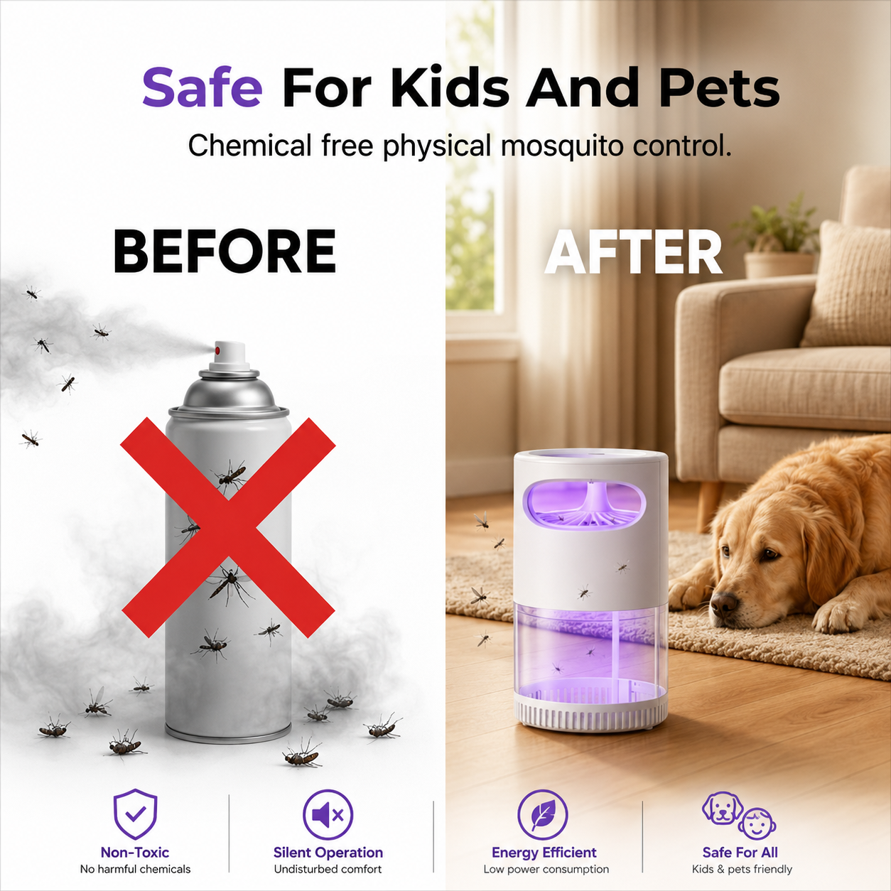 🔥Last Day 50% OFF! UV Mosquito Killer Lamp – quiet, USB, chemical-free. 50K+ sold! thumbnail 3