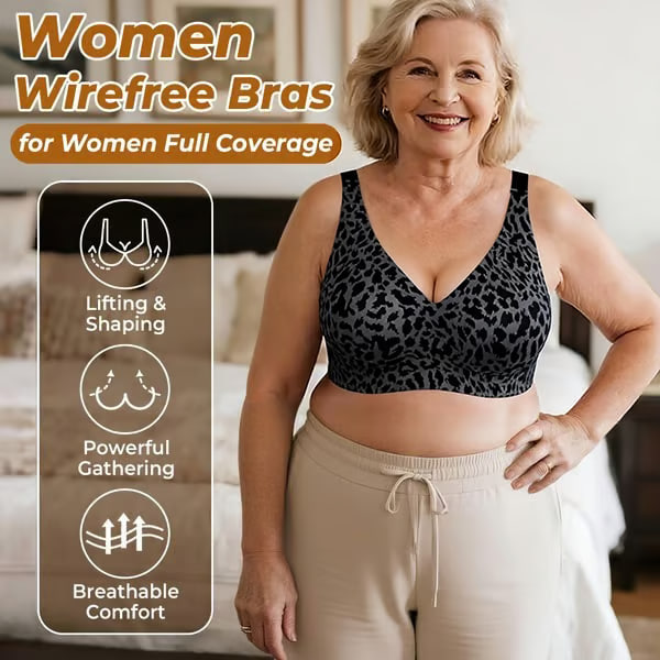 🏆LAST DAY SALE 49% OFF 🔥Super Firming Leopard Print Jelly Bra | Women Wirefree Bras 👍No More Sagging Breasts - Image 1