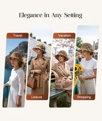 🔥 Hot Sale 60% OFF🔥Elegant Woven Straw Sun Hat with Bow thumbnail 3
