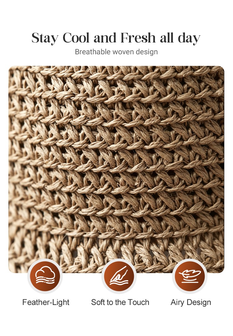 🔥 Hot Sale 60% OFF🔥Elegant Woven Straw Sun Hat with Bow thumbnail 7