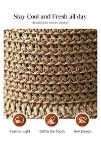 🔥 Hot Sale 60% OFF🔥Elegant Woven Straw Sun Hat with Bow thumbnail 8
