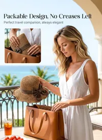 🔥 Hot Sale 60% OFF🔥Elegant Woven Straw Sun Hat with Bow thumbnail 7