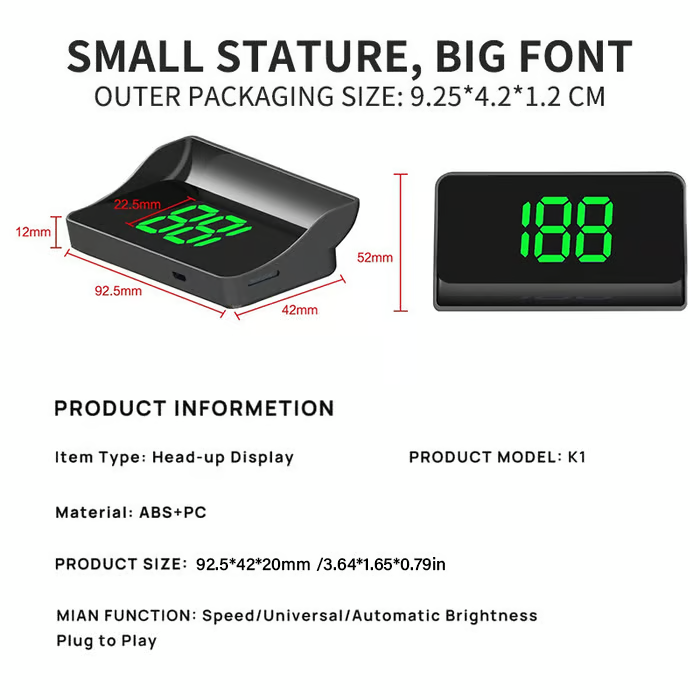 🔥 Summer Sale Upto 60% Head-Up Display Car GPS Digital Speedometer thumbnail 10