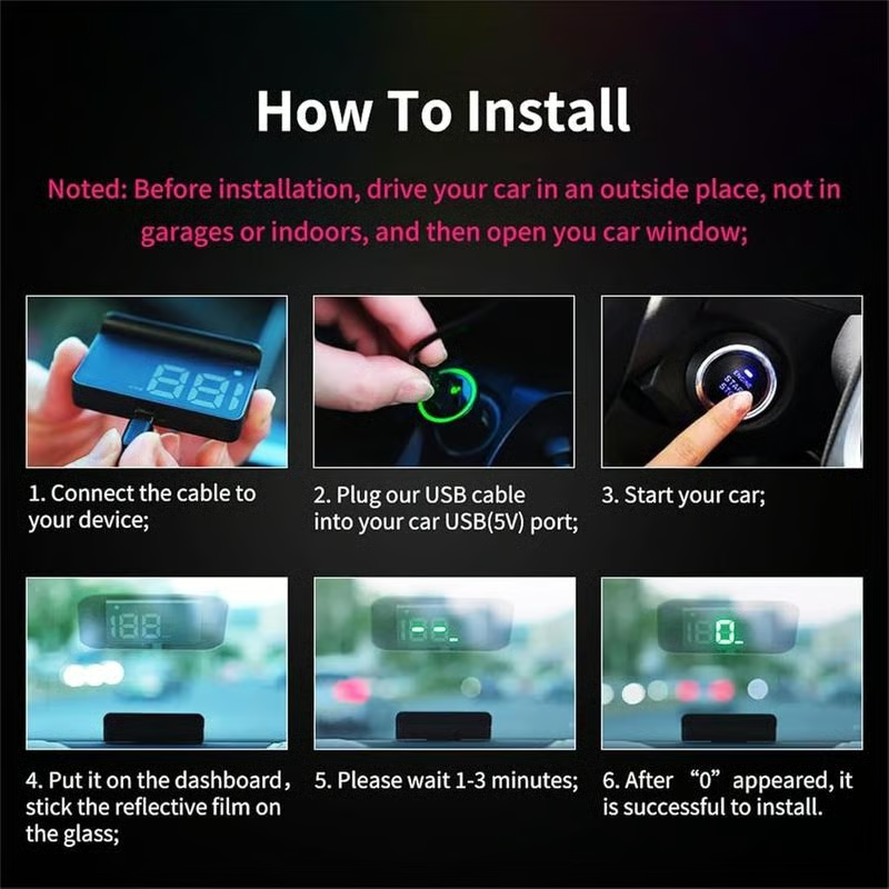 🔥 Summer Sale Upto 60% Head-Up Display Car GPS Digital Speedometer thumbnail 7