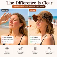 🔥 Hot Sale 60% OFF🔥Elegant Woven Straw Sun Hat with Bow thumbnail 9