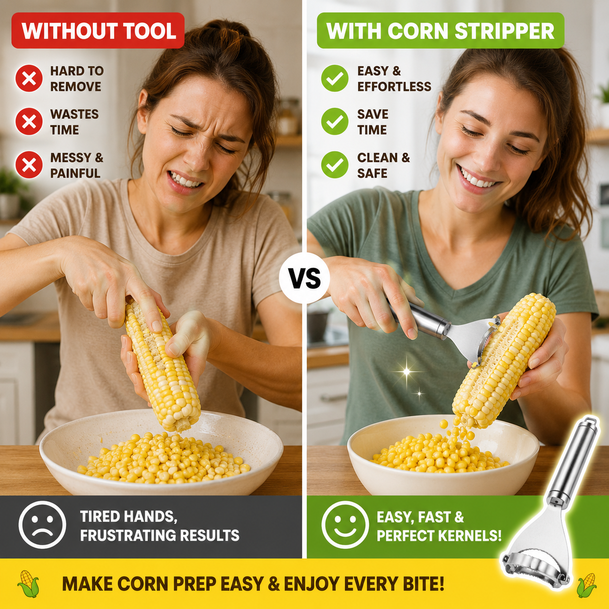 🔥🔥Hot Deal Summer SALE OFF UP TO 60%🔥🌽Corn Kernel Peeler – Easy Corn Cob Stripper for Quick Kernel Removal🔥 thumbnail 3