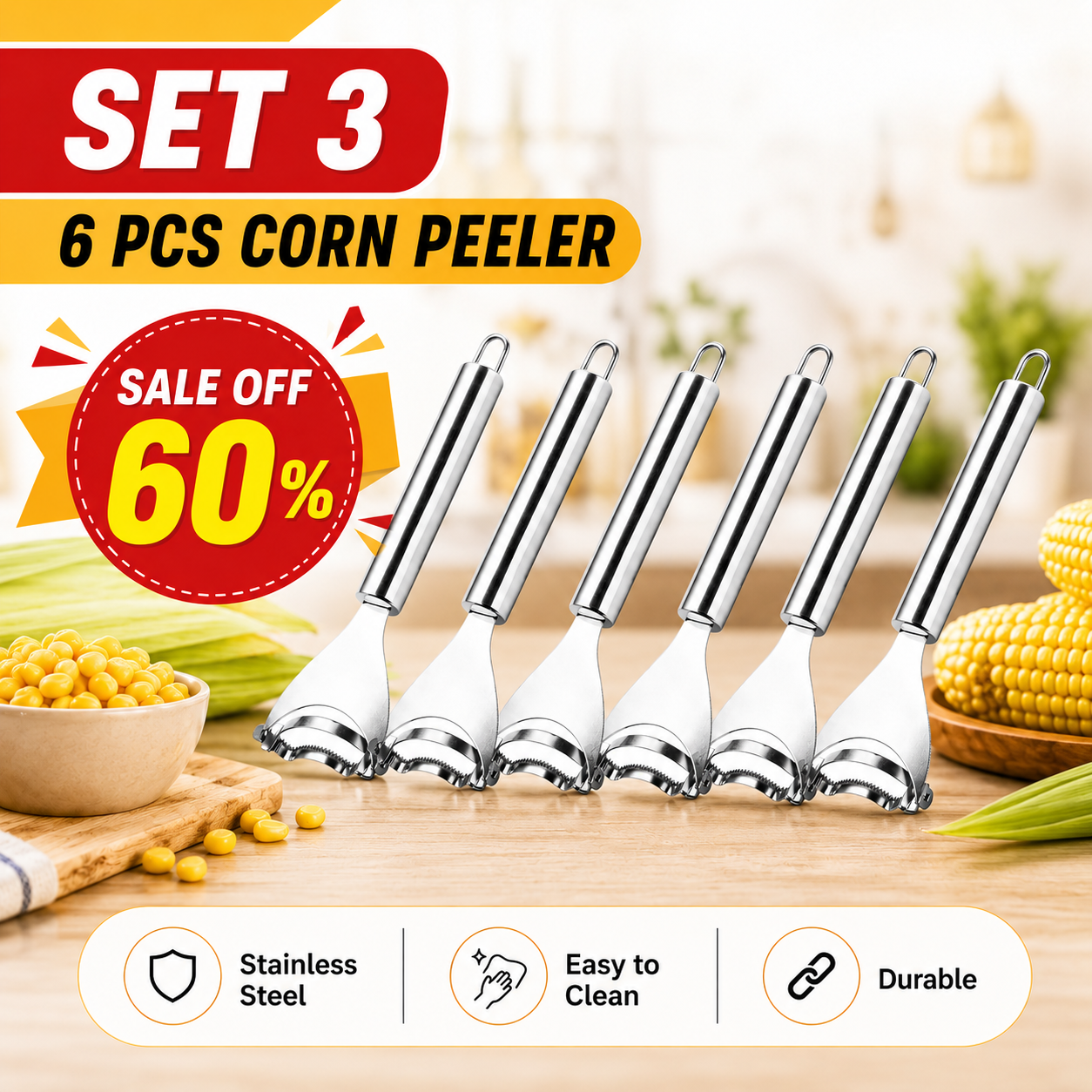 🔥🔥Hot Deal Summer SALE OFF UP TO 60%🔥🌽Corn Kernel Peeler – Easy Corn Cob Stripper for Quick Kernel Removal🔥 thumbnail 11