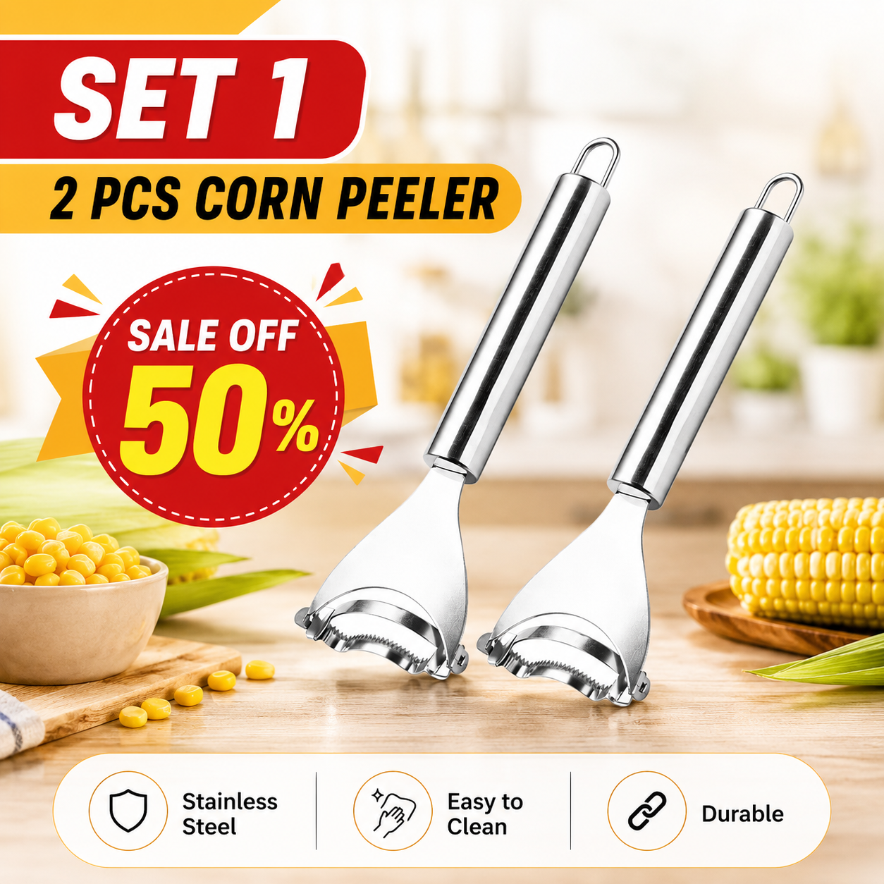🔥🔥Hot Deal Summer SALE OFF UP TO 60%🔥🌽Corn Kernel Peeler – Easy Corn Cob Stripper for Quick Kernel Removal🔥 thumbnail 12