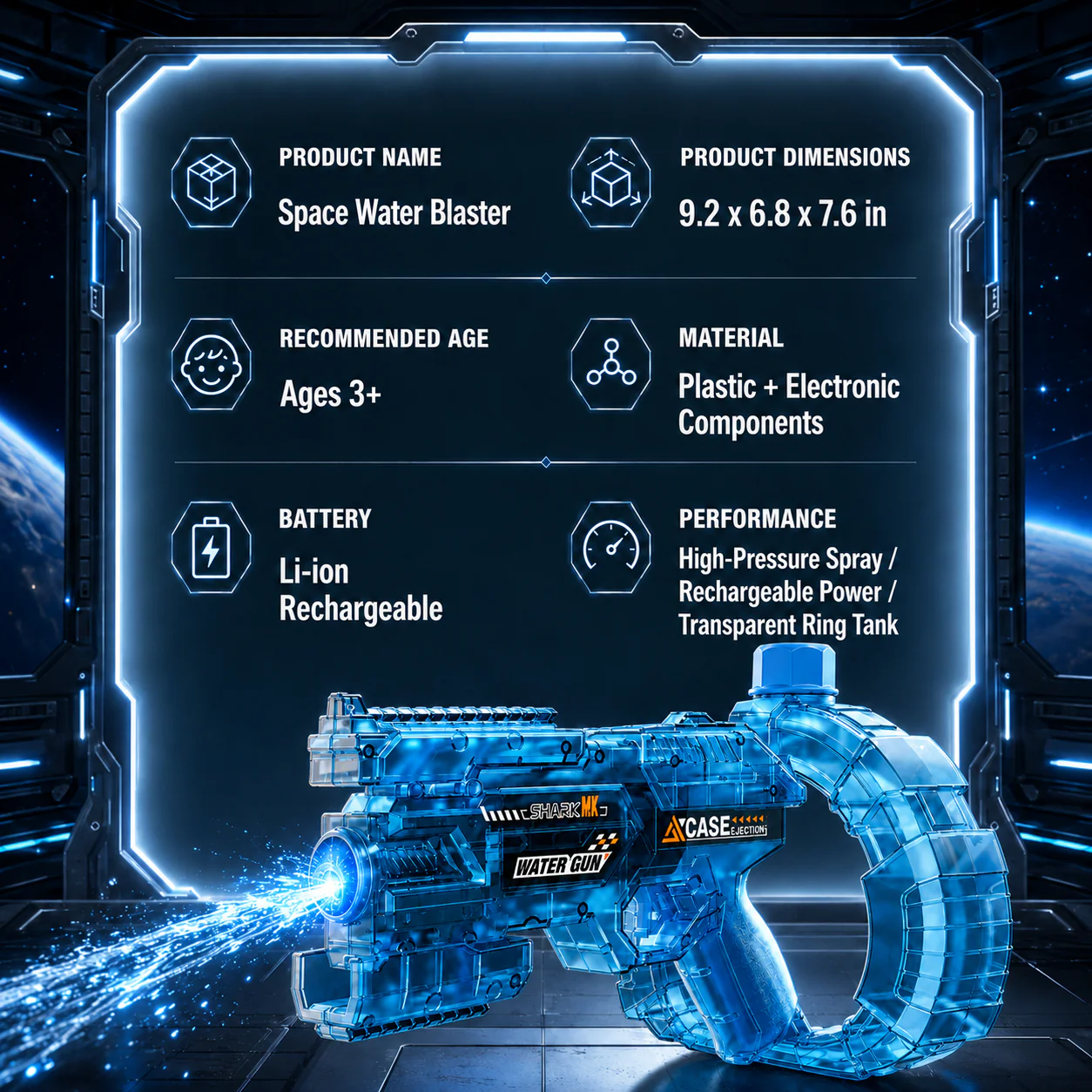 🔥🔥Hot Deal Summer SALE OFF UP TO 60%🔥Galaxy Ring Blaster Water Gun thumbnail 6