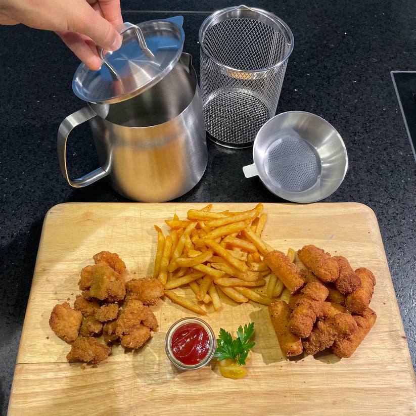 🔥Hot Summer Deal – Up To 20% OFF 🔥- Crisp & Clean Fry Pot (Stainless Steel) 🍳 - Image 1