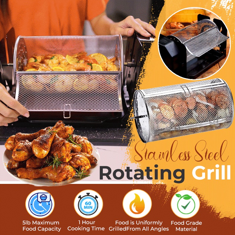🔥HOT DEAL SUMMER 💖Stainless Steel Rotating Grill - Image 1