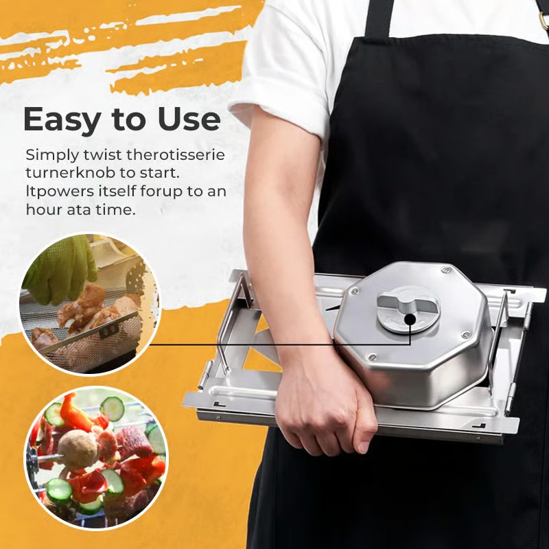 🔥HOT DEAL SUMMER 💖Stainless Steel Rotating Grill thumbnail 3