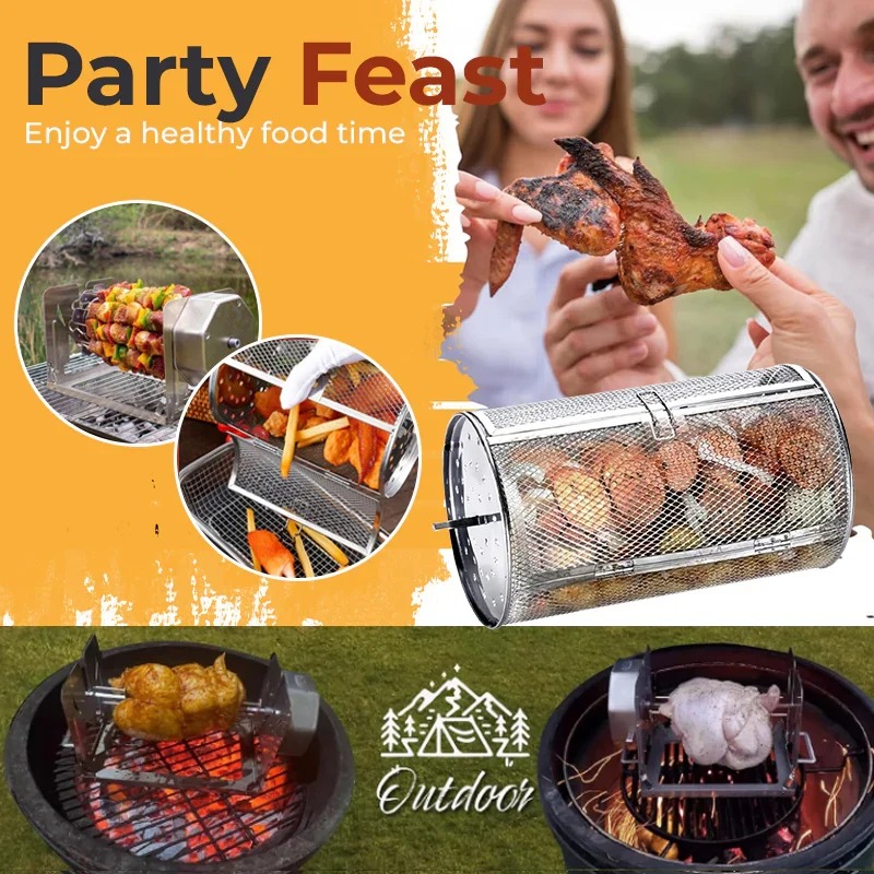 🔥HOT DEAL SUMMER 💖Stainless Steel Rotating Grill thumbnail 6