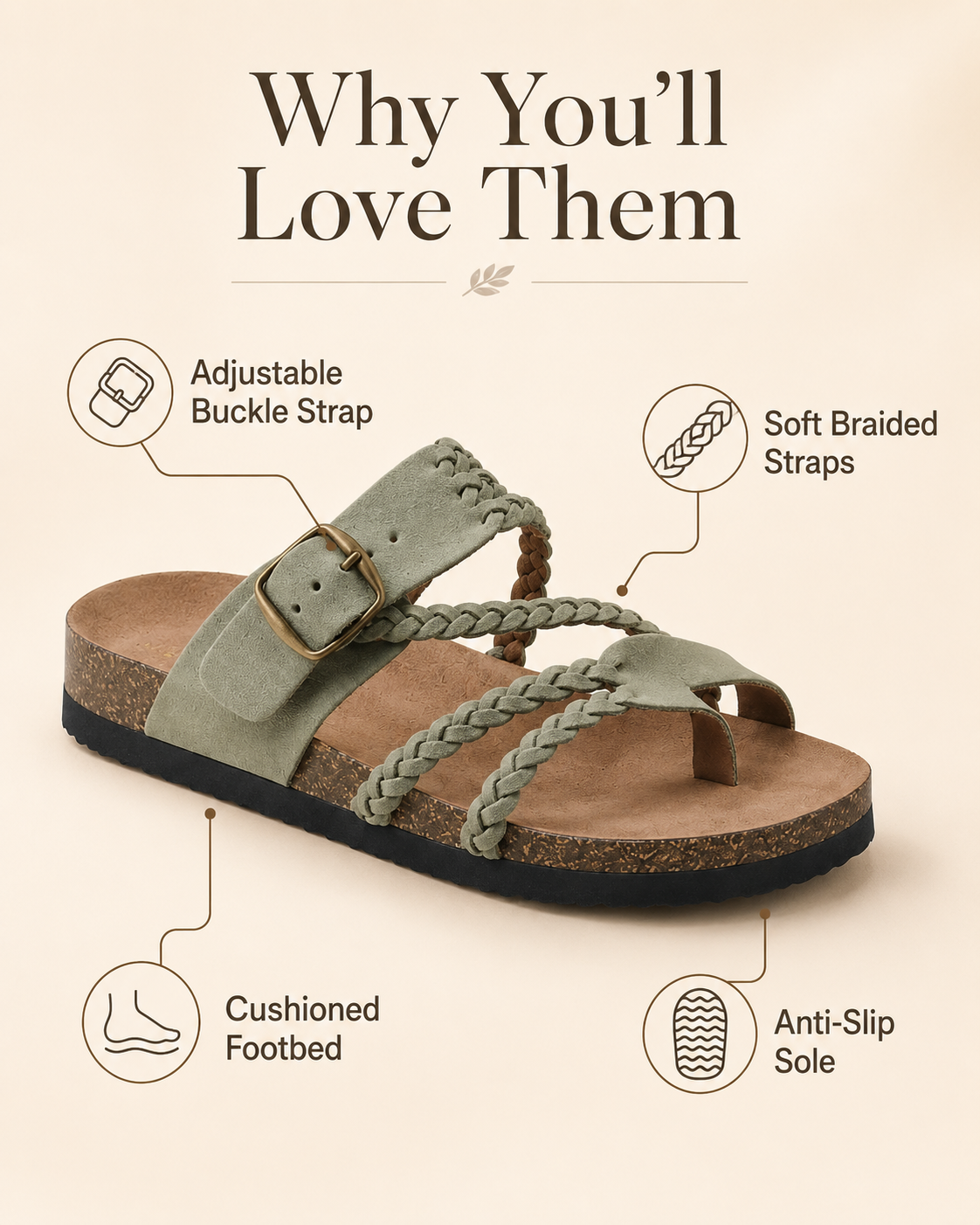 🔥🔥Hot Deal Summer SALE OFF UP TO 60%🔥🔥Braided Cork Sandals – Your Feet Called thumbnail 2