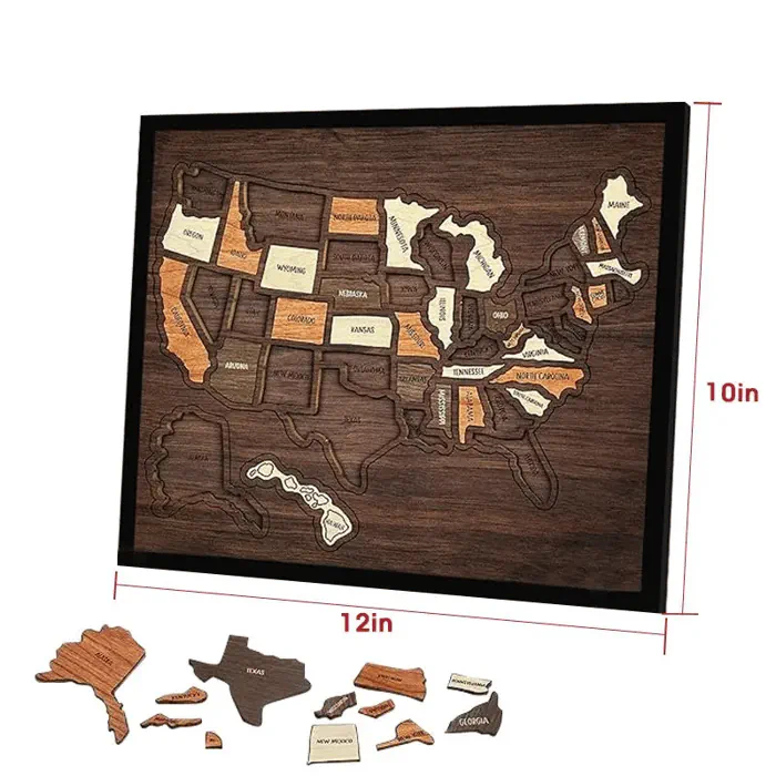 🔥Last Day 60% OFF ✈️ Wooden USA Travel Map Puzzle🧩A Stylish Way to Track Your Journey & Memories thumbnail 10