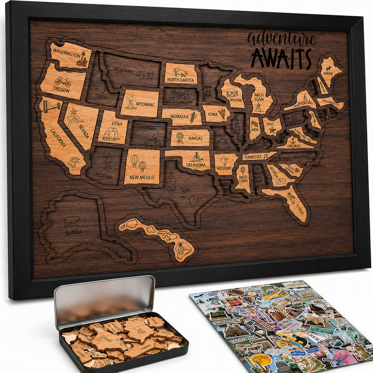 🔥Last Day 60% OFF ✈️ Wooden USA Travel Map Puzzle🧩A Stylish Way to Track Your Journey & Memories thumbnail 11