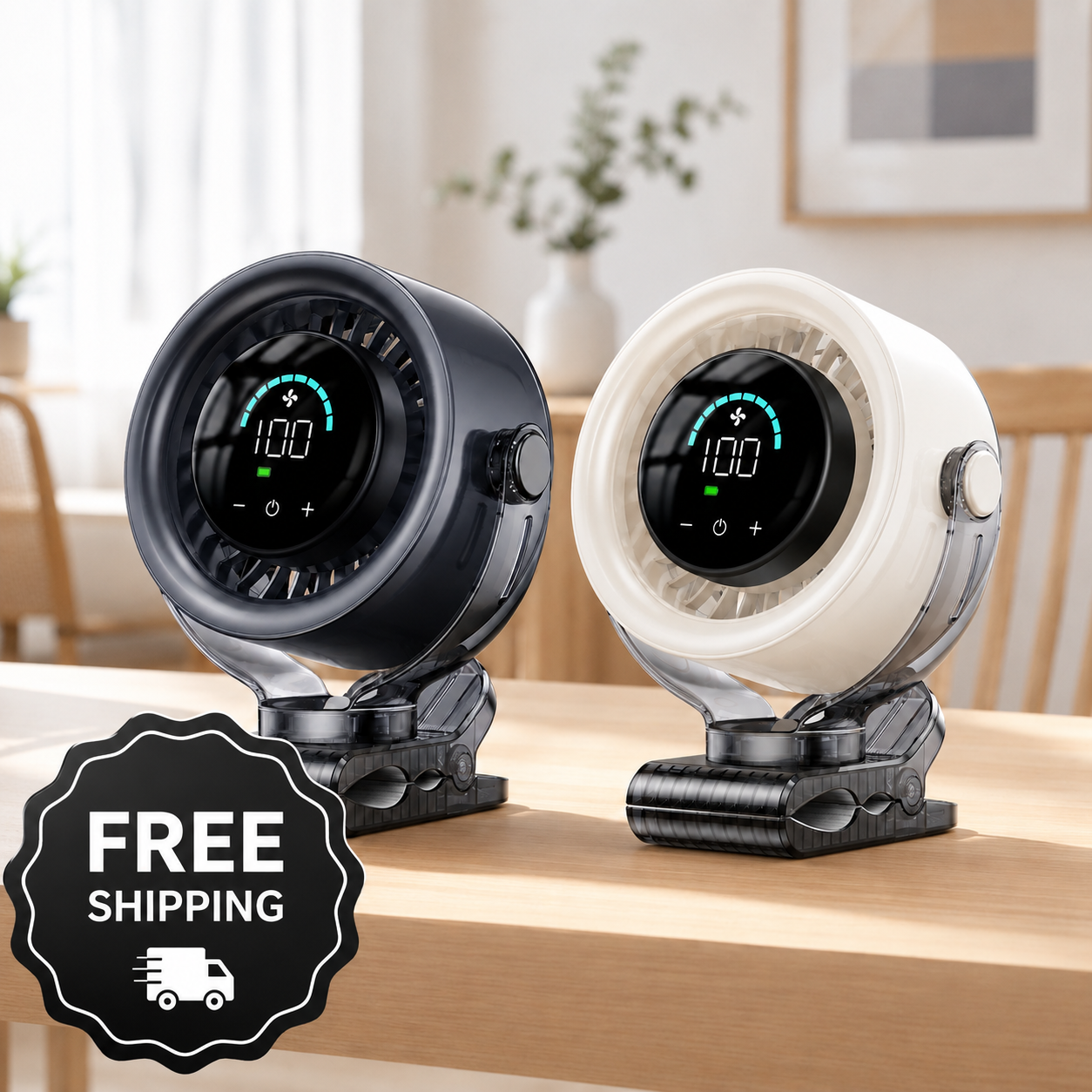 🔥Hot Deal Summer SALE OFF UP TO 50% + Free Shipping🔥4000mAh Clip-on Fan 360° Rotate Quiet Desk Fan thumbnail 12