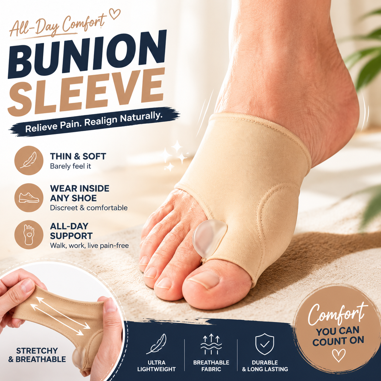 🔥 HOT DEAL Save Up To 50% All-Day Bunion Relief Sleeve - Image 1