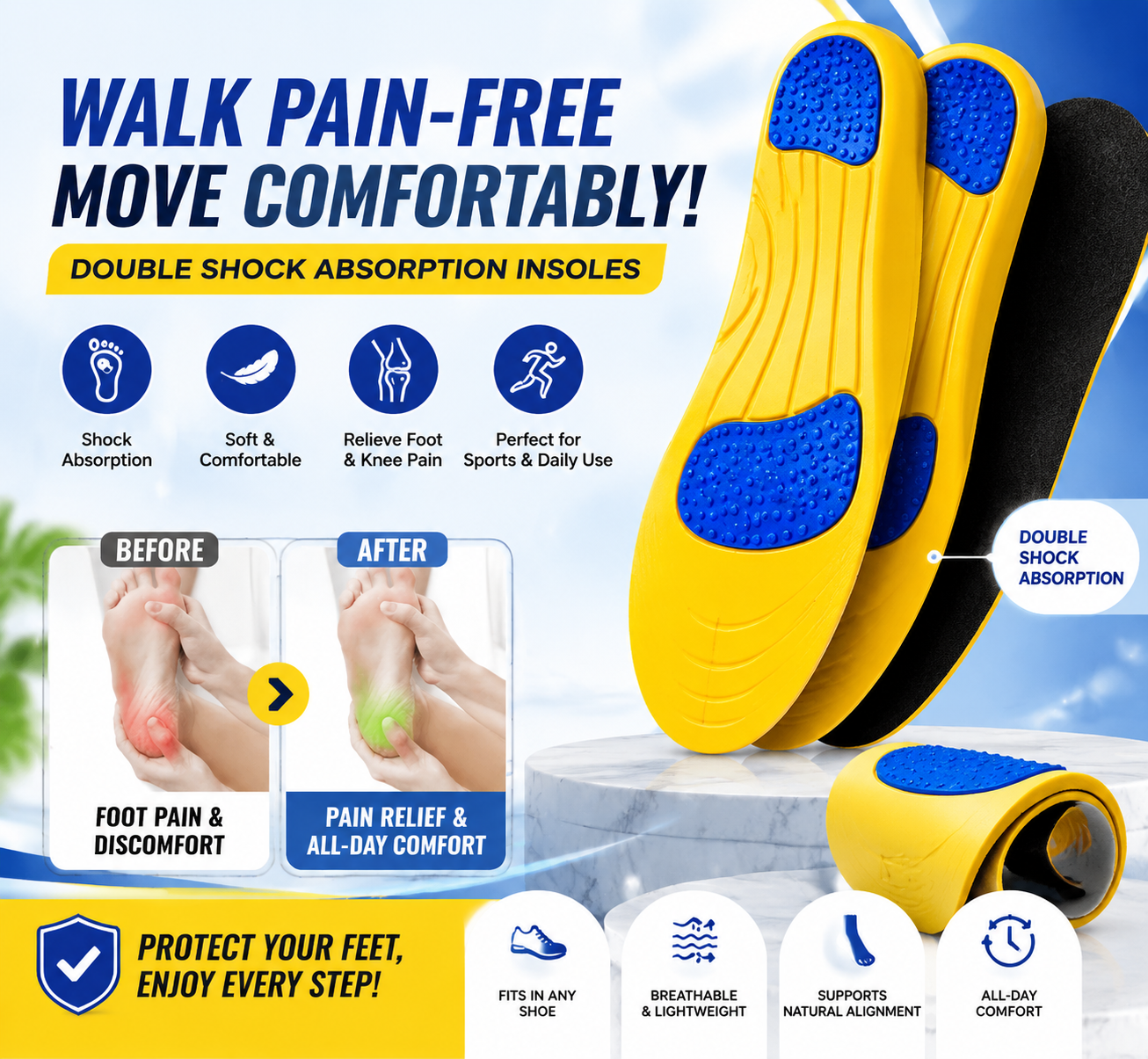 🔥💥 HOT DEAL Save Up To 70% 👣🔥 Sport Insoles for Men & Women 👟 - Image 1