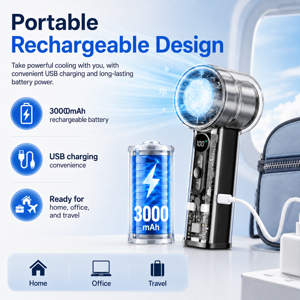 🔥 Hot Sale 50% OFF + Free Shipping🔥❄️Bladeless Portable Refrigeration Fan❄️ thumbnail 6