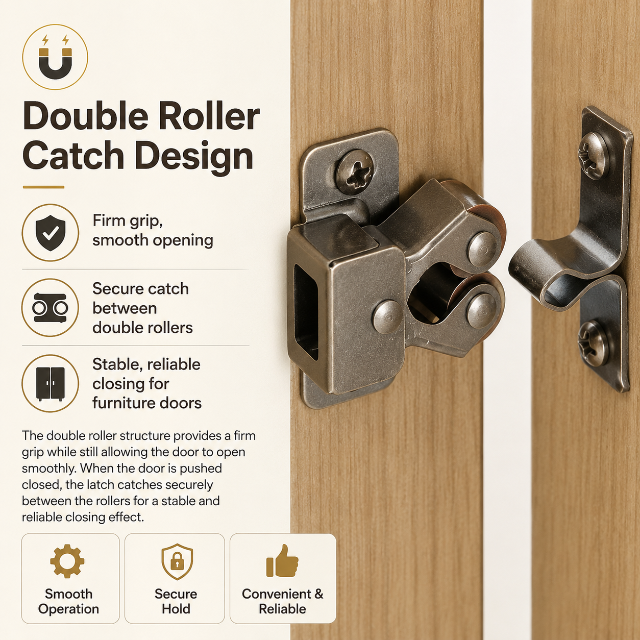 🔥💥 HOT DEAL Save Up To 70%🔩 Reliable Double Roller Catch for Everyday Use thumbnail 2