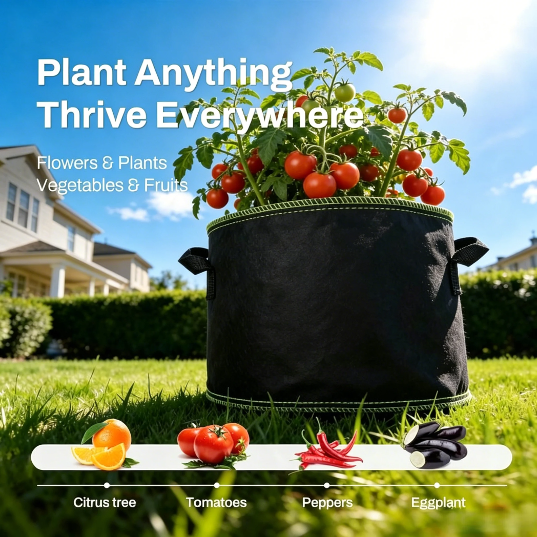 🔥 Hot Sale 69% OFF 🌱5 Gallon Grow Bag Heavy Duty Aeration Fabric Pots with Handles for Vegetables, Flowers & Fruits 🪴 - Image 1