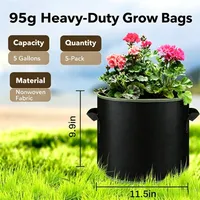 🔥 Hot Sale 69% OFF 🌱5 Pieces 5 Gallon Grow Bag Heavy Duty Aeration Fabric Pots with Handles for Vegetables, Fruits 🪴 thumbnail 1