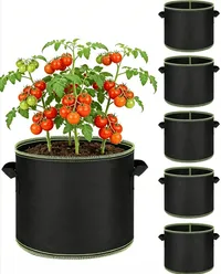 🔥 Hot Sale 69% OFF 🌱5 Pieces 5 Gallon Grow Bag Heavy Duty Aeration Fabric Pots with Handles for Vegetables, Fruits 🪴 thumbnail 10