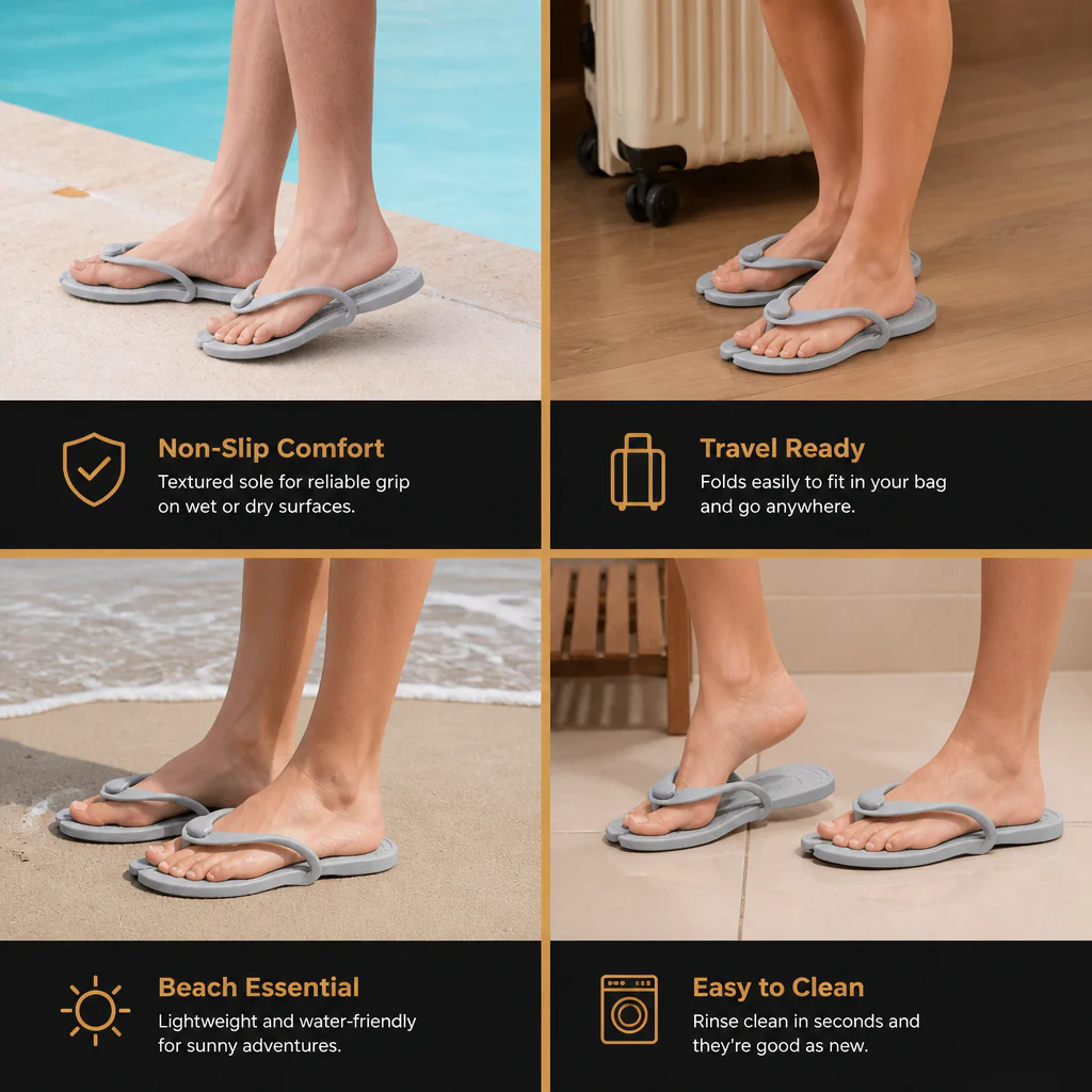 🔥💥 HOT DEAL Save Up To 70% Foldable Travel Flip-Flops – Non-Slip Slippers for Hot Days thumbnail 4