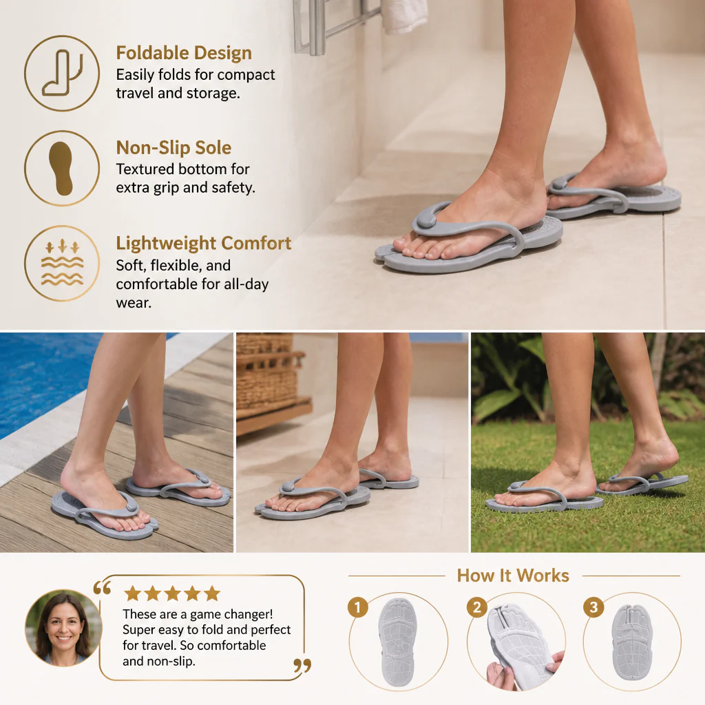 🔥💥 HOT DEAL Save Up To 70% Foldable Travel Flip-Flops – Non-Slip Slippers for Hot Days thumbnail 5