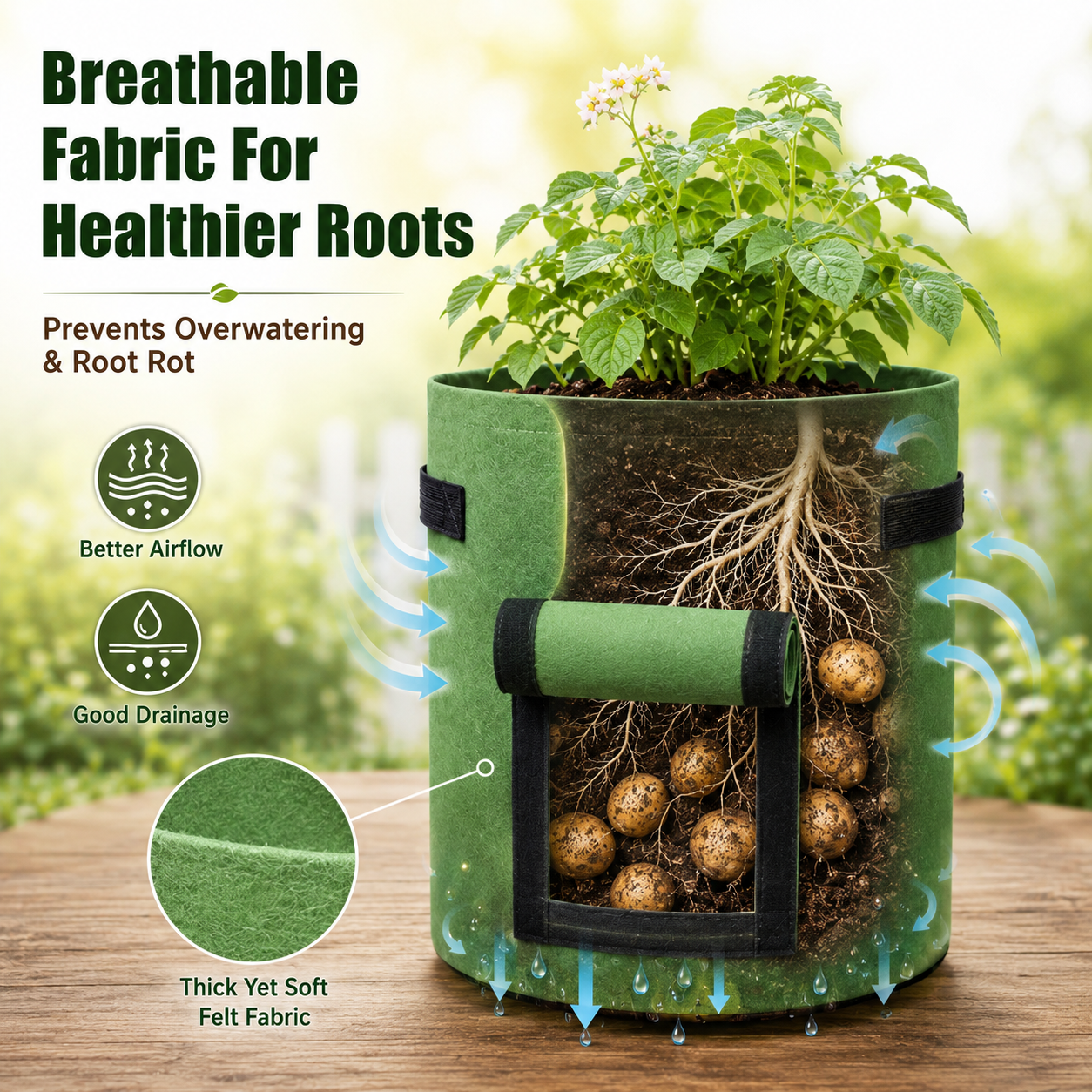 🔥 Hot Sale 59% OFF 🌱Fabric Potato Grow Bag with Harvest Window for Patato or vegetables🪴 thumbnail 3