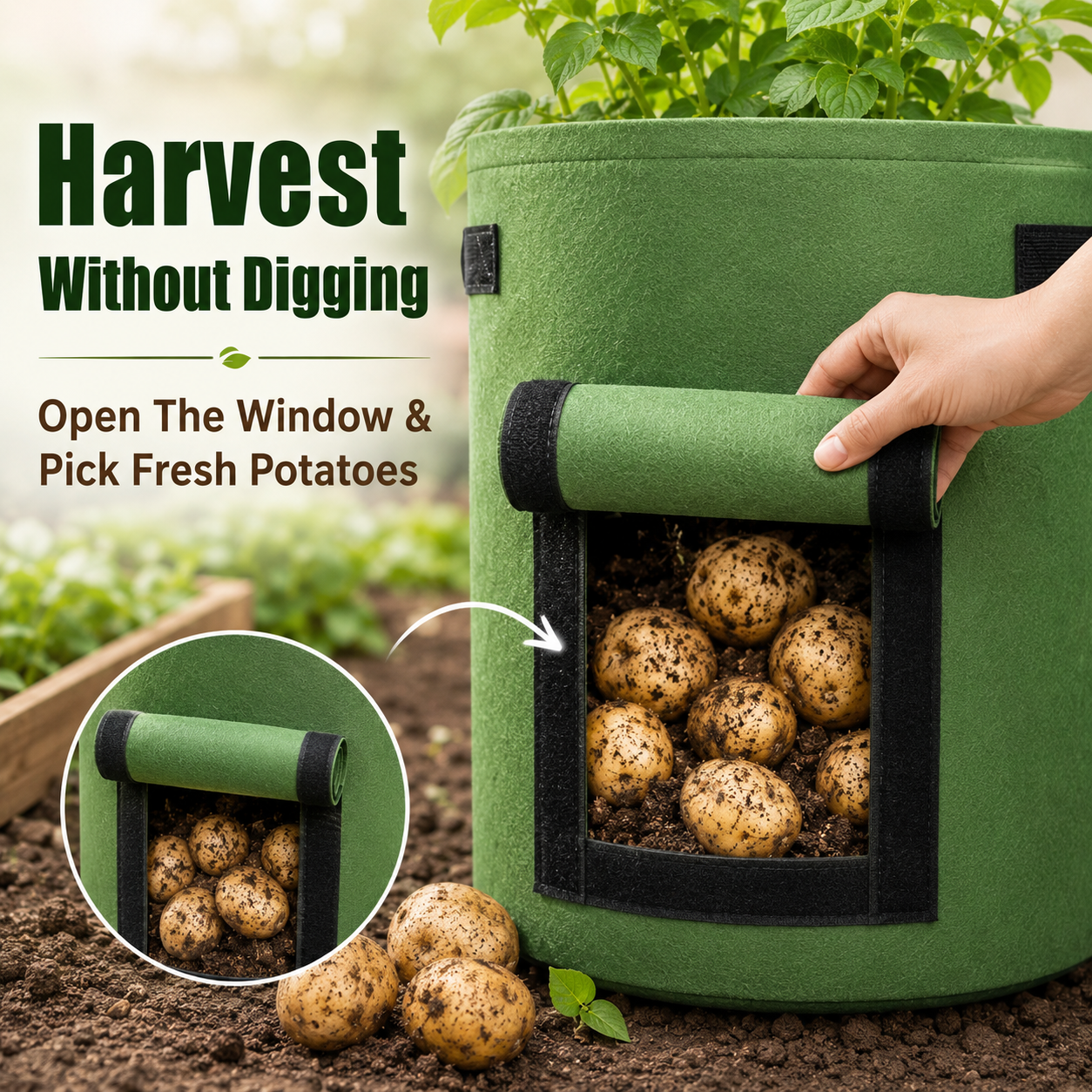 🔥 Hot Sale 59% OFF 🌱Fabric Potato Grow Bag with Harvest Window for Patato or vegetables🪴 thumbnail 2