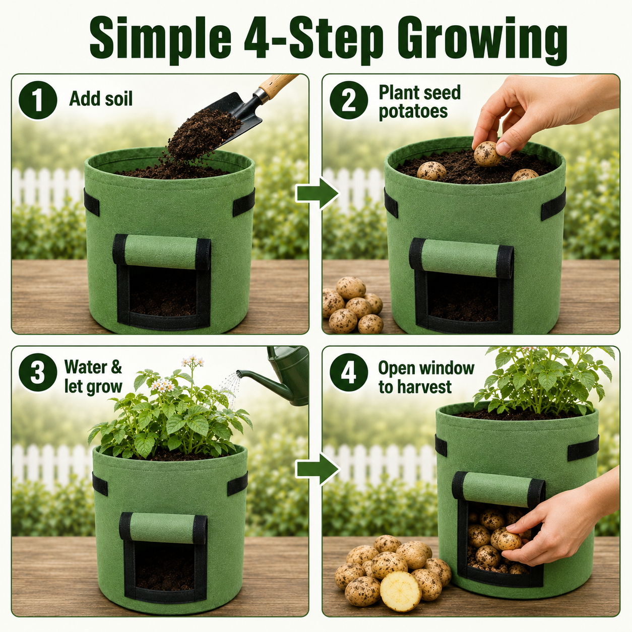 🔥 Hot Sale 59% OFF 🌱Fabric Potato Grow Bag with Harvest Window for Patato or vegetables🪴 thumbnail 5