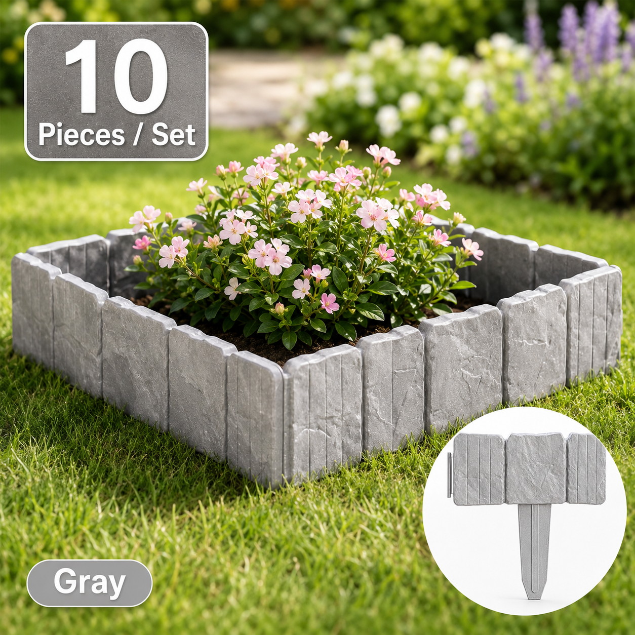 🔥 Hot Sale 59% OFF 🚧🌱🚧10Pcs/Set Stone-effect garden fence thumbnail 10