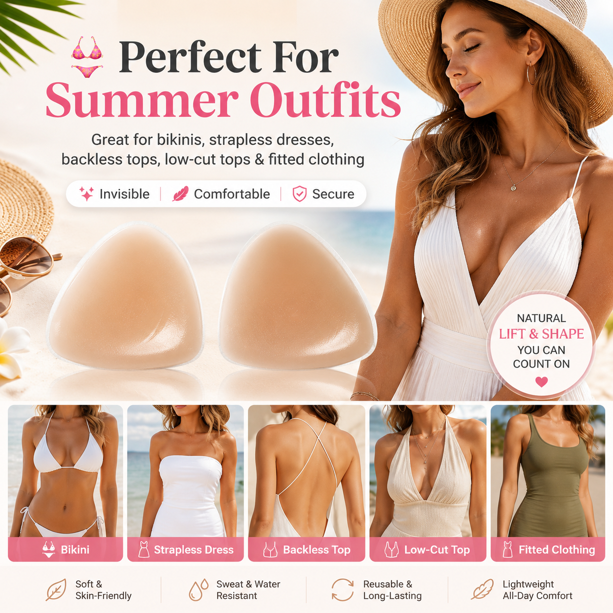🔥💥 HOT DEAL Save Up To 70% Invisible Lift Bra Inserts thumbnail 2