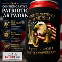 🔥 Hot Sale 59% OFF 4th Of July Usa 250th Anniversary - Can Cooler thumbnail 5