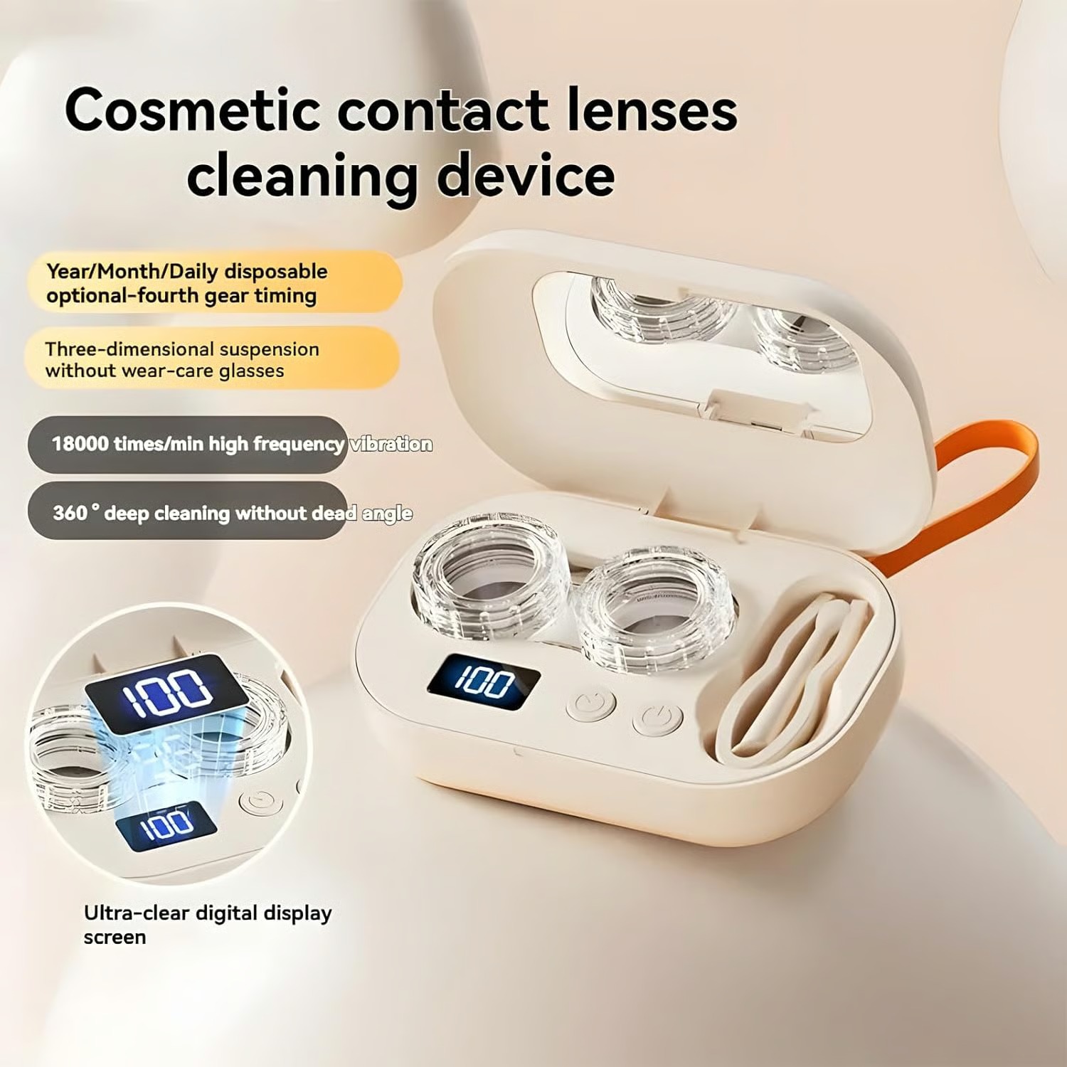 🔥 Hot Sale Discount 50% Off ✨ Ultrasonic Rechargeable Contact Lens Cleaner thumbnail 2