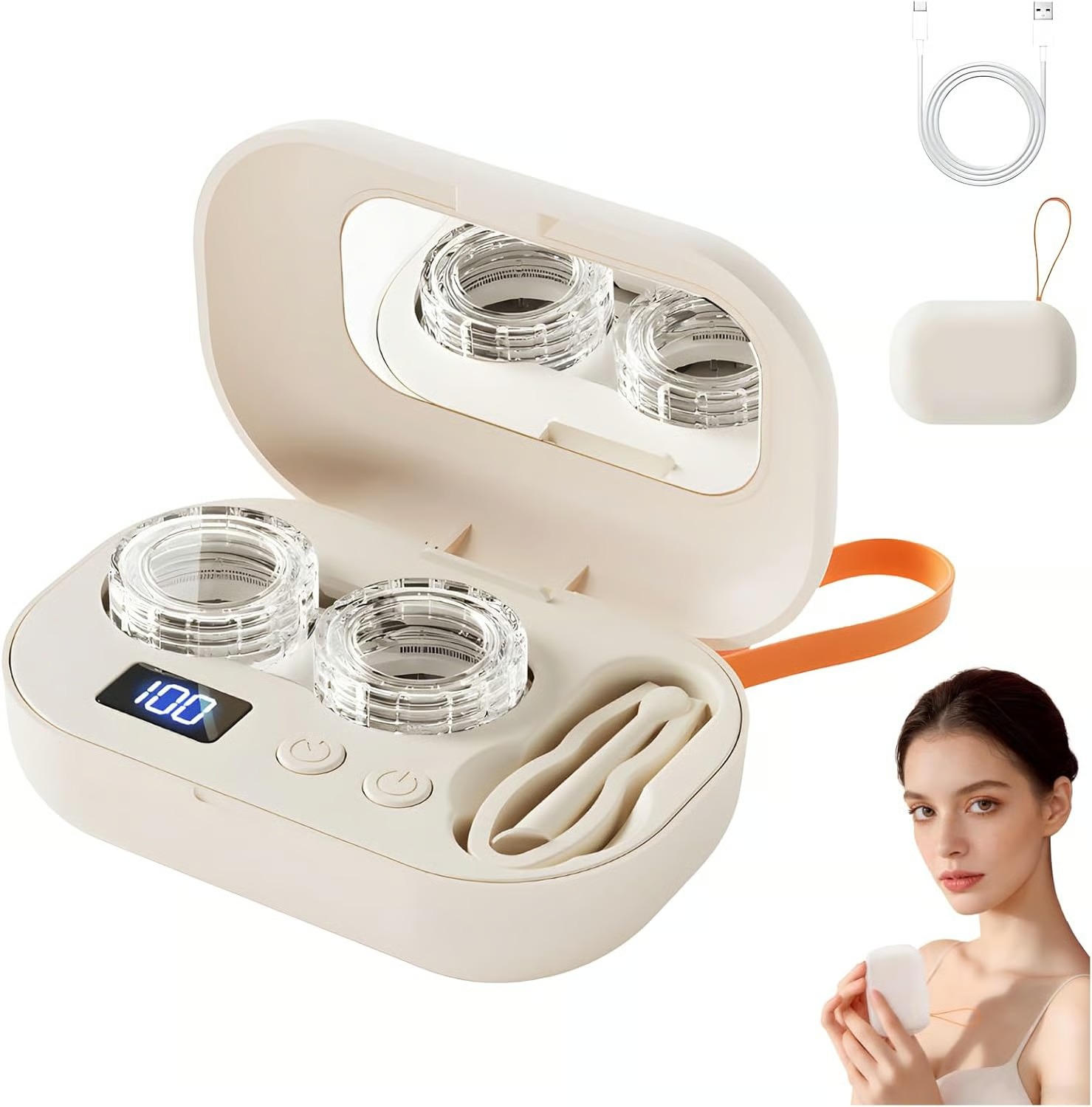 🔥 Hot Sale Discount 50% Off ✨ Ultrasonic Rechargeable Contact Lens Cleaner - Image 1