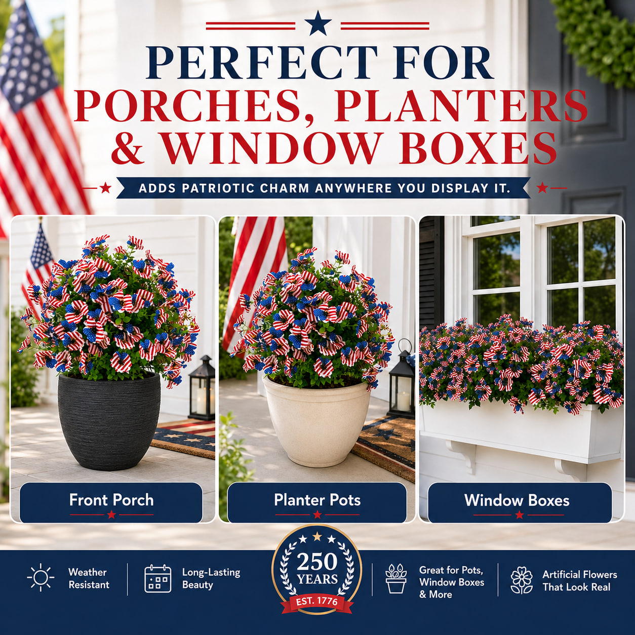 🔥 Hot Sale 69% OFF 🌷250th US iIndependence Day - Eucalyptus Flower Artificial Fake Violet Flower Ground Stake thumbnail 5