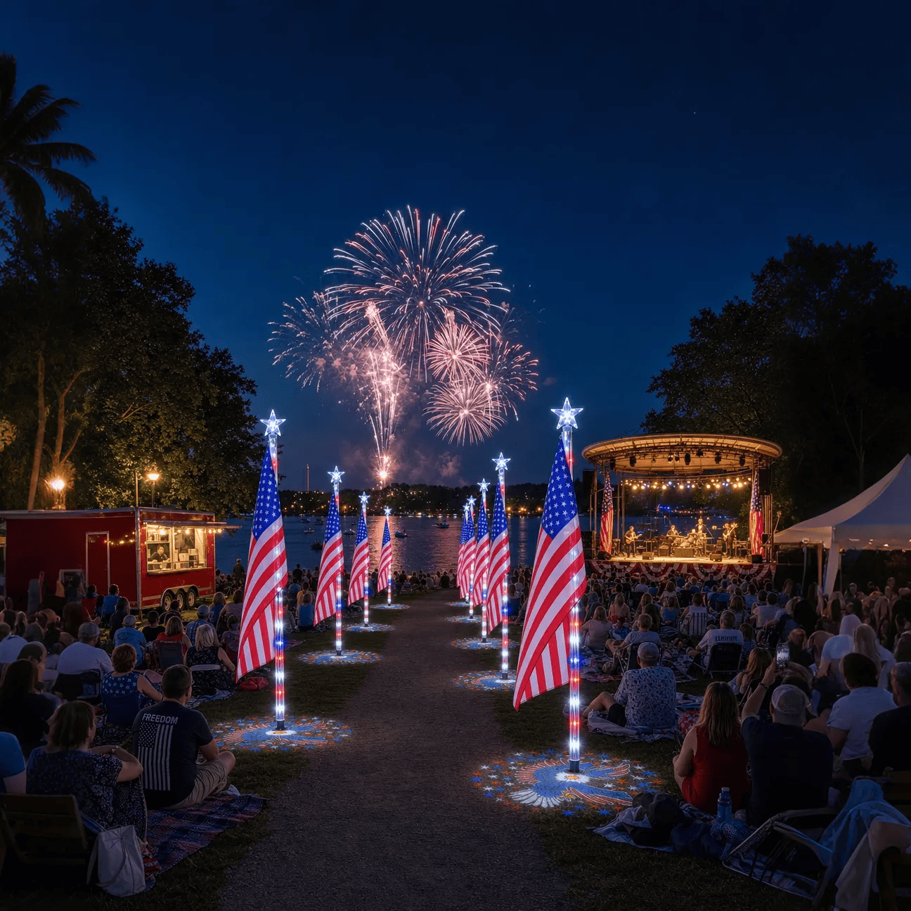 ✨Last Day: 49% OFF🔥American Flag Pathway Lights – Red, White & Blue Yard Glow for 250th Independence Celebration US thumbnail 4