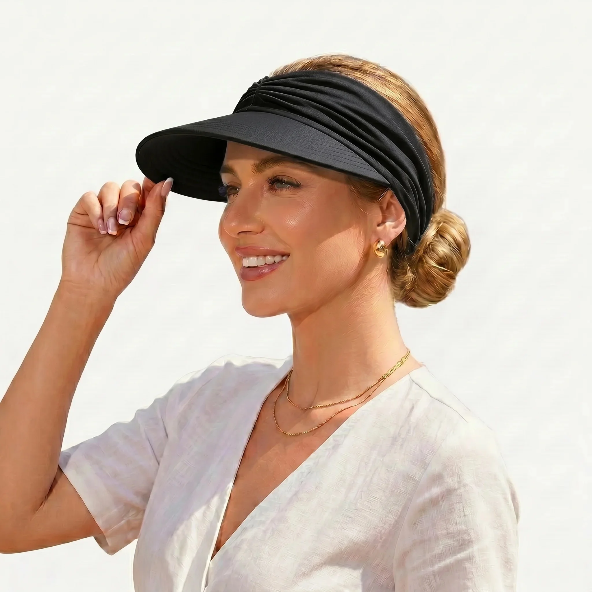 🔥 Summer Sale 50% Off 🔥Women’s UPF 50+ Wide Brim Sun Visor Hat – Breathable & Foldable thumbnail 13