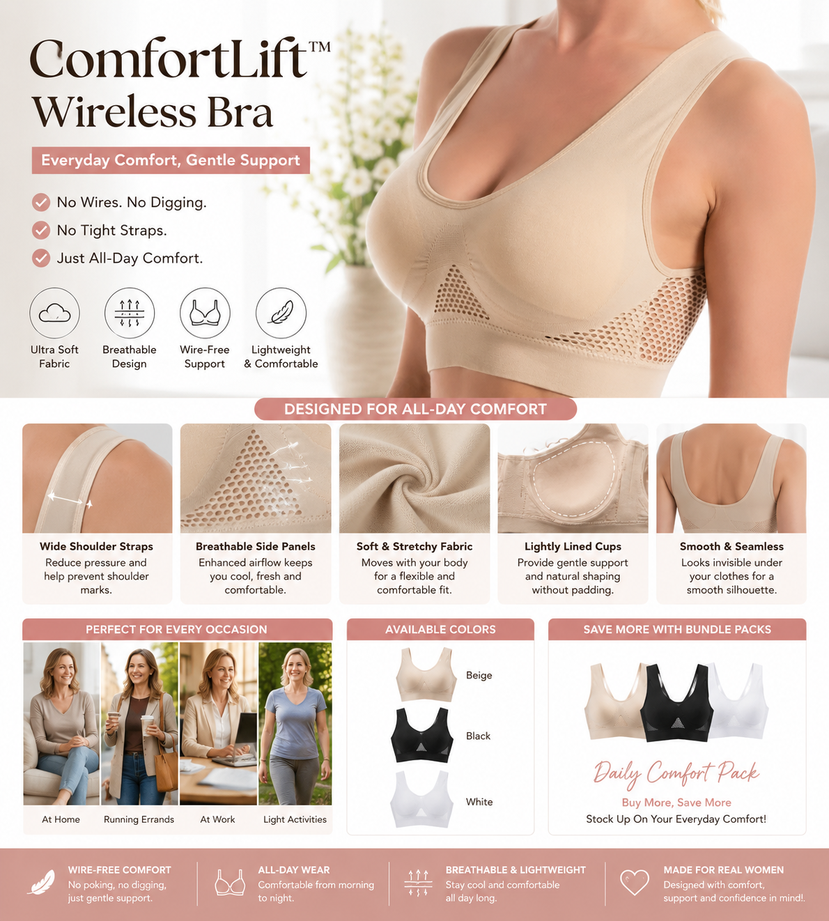 🔥 Limited Deal: Get 50% OFF🔥- Breathable Anti-Sagging Breasts Bra 👙 thumbnail 2